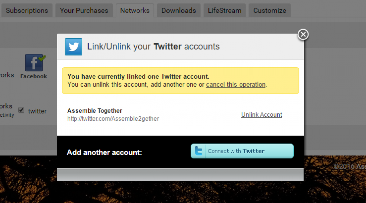 Follow the Directions on the Pop-Up window to Link to Your Twitter Account