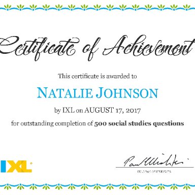 GREAT JOB NATALIE!!