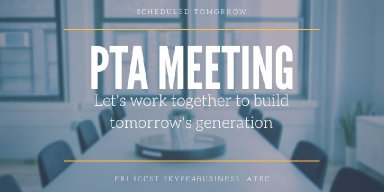 PTA MEETING FRI 10am CST